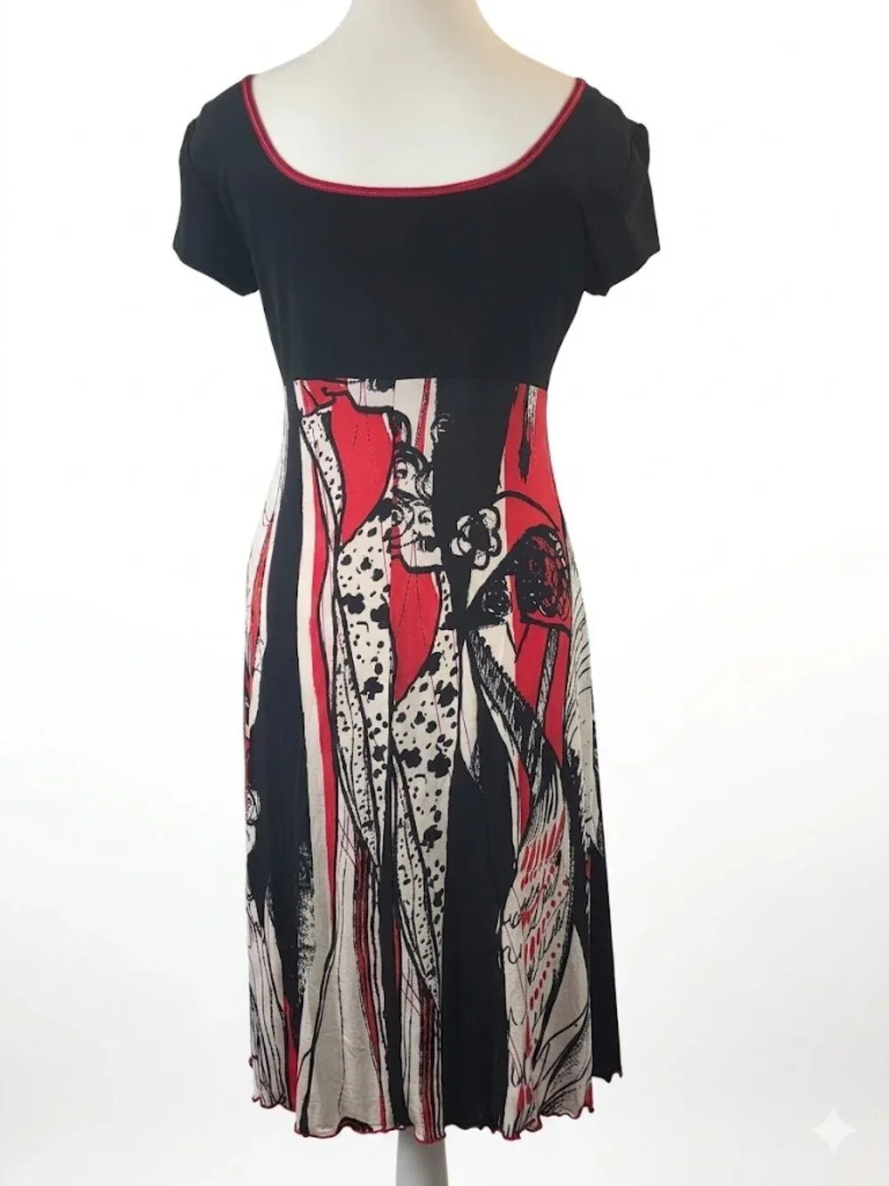 Joseph Ribkoff Multi-colour Abstract Print Sophisticated Chic Size 8 - Picture 2 of 6
